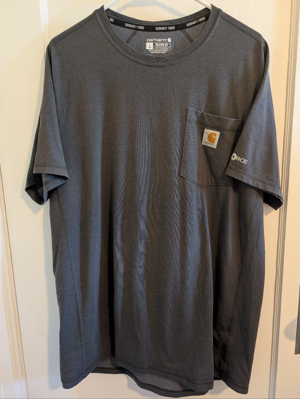 Carhartt Force Men's Short Sleeve Pocket Tee - Charcoal Gray